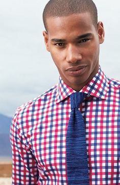 Plaid Shirt, Textured Tie