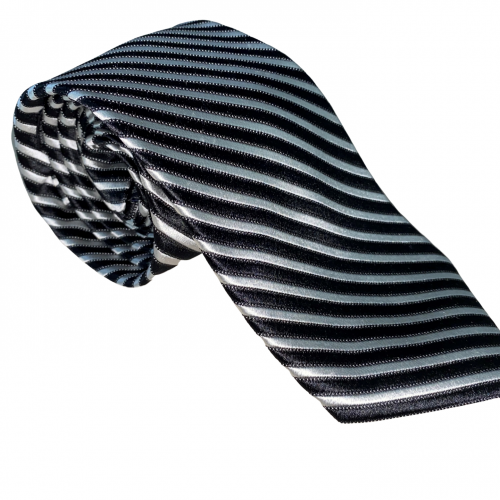 Black and White Striped Tie