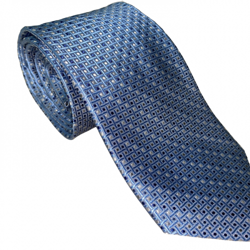 Sapphire Blue Interlocking Pattern Tie
