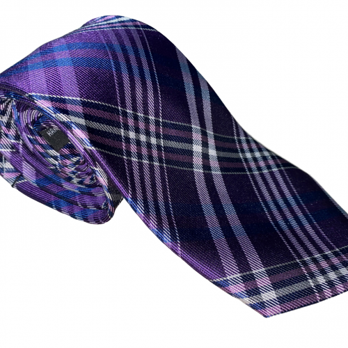 Purple Tartan Plaid Tie