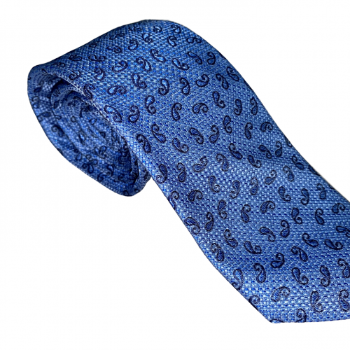 Slim Light Blue Woven Tie
